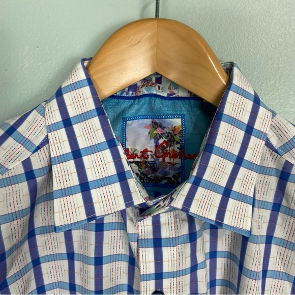 Robert Graham Blue Red‎ Plaid Button Up Shirt Sz XL Classic Fit - Picture 2 of 7